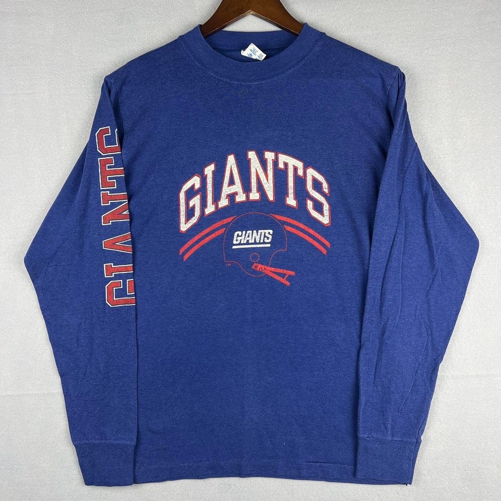 Vintage New York Giants NFL Football Long Sleeve Blue Champion Shirt